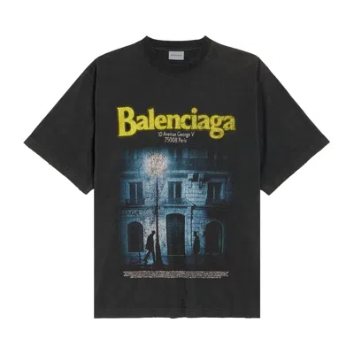 Pre-owned Balenciaga Medium Fit T-shirt 'faded Washed Black' | Men's Size L