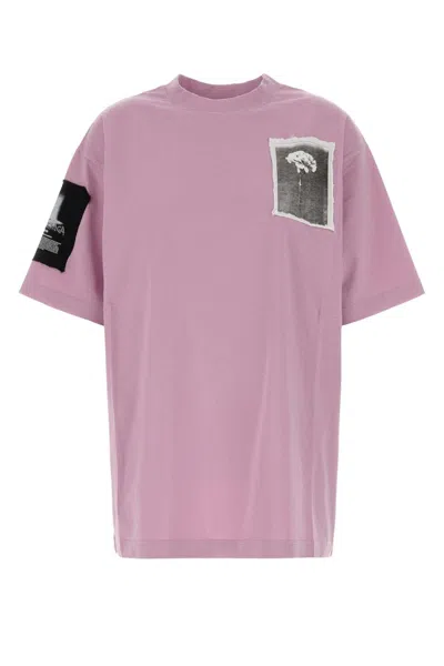 Balenciaga Lilac Cotton Oversize T-shirt In Pink