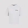 Balenciaga Womens Dirty White Logo-print Relaxed-fit Cotton T-shirt In White