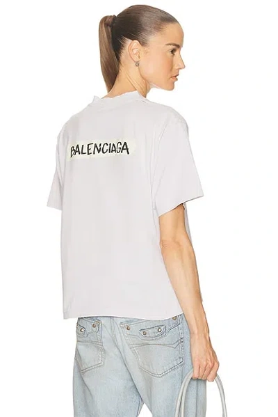 Balenciaga Cotton Oversized Logo-print T-shirt In White