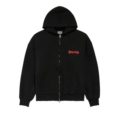 Pre-owned Balenciaga Medium Fit Zip Up Hoodie 'black' | Men's Size M