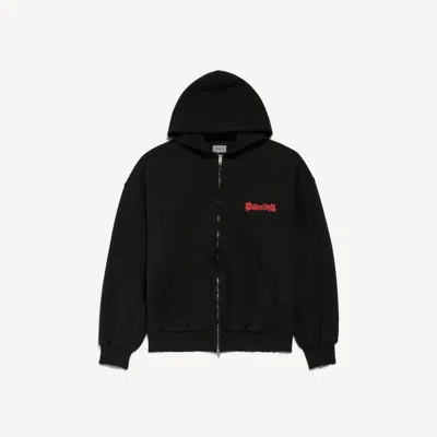 Balenciaga Medium Fit Zip Up Jacket For Men In Black