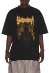 Balenciaga Printed Cotton Jersey T-shirt In Black