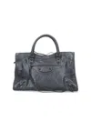 Balenciaga Le City Medium Crinkled Leather Top-handle Bag In Gray