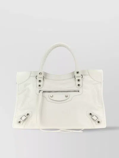 Balenciaga Medium Handbag With Detachable Strap And Studded Accents
