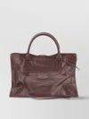 Balenciaga Womens Dark Burgundy Le City Medium Leather Top-handle Bag