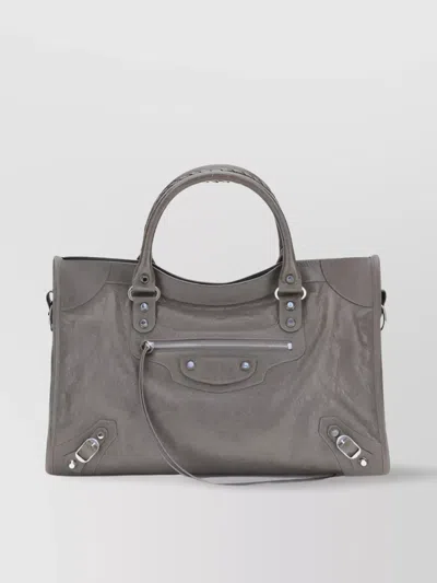 Balenciaga Medium Lambskin Shoulder Bag In Purple