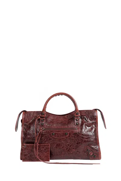 Balenciaga Borsa Le City Medium In Pelle Arena In Burgundy