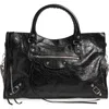 Balenciaga Le City Medium Textured-leather Tote In Black