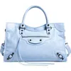 Balenciaga Medium Le City Leather Satchel In Blue