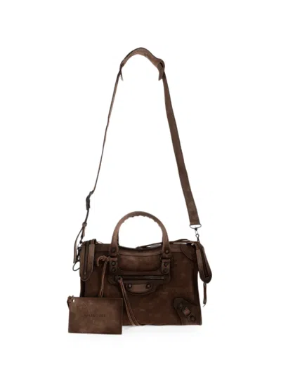 Balenciaga Medium Le City Leather Tote Bag In Brown