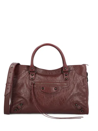 Balenciaga Medium Le City Leather Tote Bag In Red