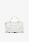 Balenciaga Le City Medium Leather Tote Bag In White