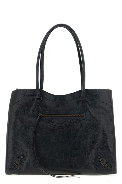 Balenciaga Rena Leather Medium 'le City' Tote Bag In Black
