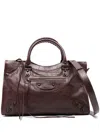 Balenciaga Le City Medium Crinkled Leather Top-handle Bag