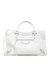Balenciaga Medium Handbag With Detachable Strap And Studded Accents In Beige