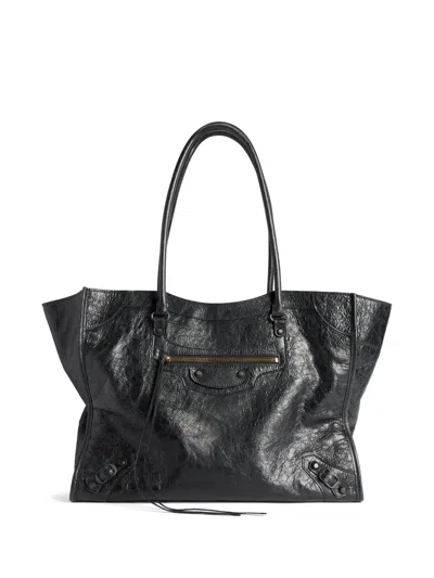 Balenciaga Tote Bag Le City Medium In Lambskin Arena In Black