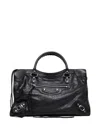 Balenciaga Le City Medium Textured-leather Tote In Black