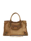 Balenciaga Medium Le City Calf Leather Top Handle Bag In Brown