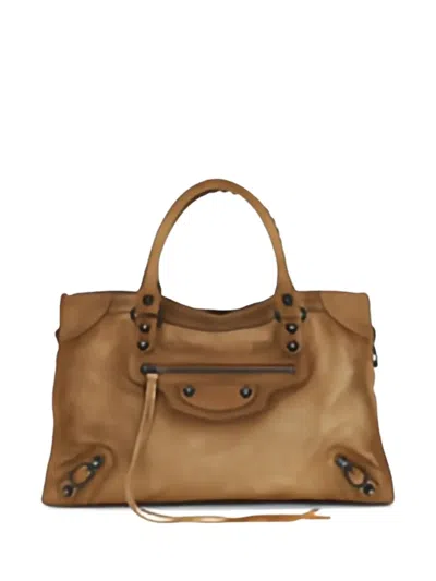 Balenciaga Medium Le City Tote Bag In Brown
