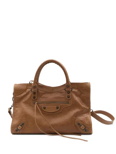 Balenciaga Mittelgrosse Le City Tote Bag In Brown