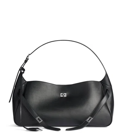 Balenciaga Medium Leather Bel Air Shoulder Bag In Black