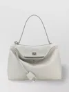 Balenciaga Medium Leather Rodeo Handbag Hardware Shape Handle In White
