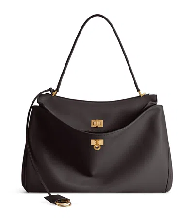 Balenciaga Medium Leather Rodeo Top-handle Bag In Brown