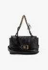 Balenciaga Modu Flap Leather Shoulder Bag In Black