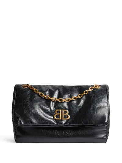 Balenciaga Medium Monaco Chain  Bags In Black