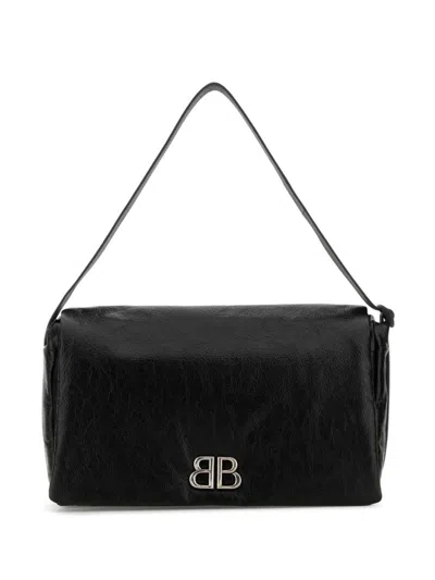 Balenciaga Medium Monaco Flap Bag In Black