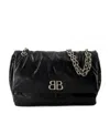 Balenciaga Chic Monaco Chain Handbag With Silver Logo – 32x43x10 Cm In Black