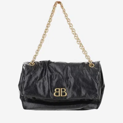 Balenciaga Medium Monk Shoulder Bag In Black