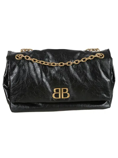 Balenciaga Medium Monk Shoulder Bag In Black