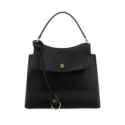 Balenciaga Medium Nano Leather Shoulder Bag In Black