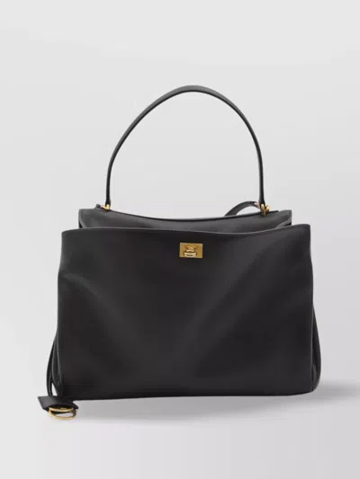 Balenciaga Medium Rodeo Bag With Antique Gold Hardware In Black