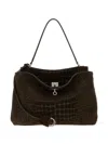 Balenciaga Medium Rodeo Crocodile-embossed Top-handle Shoulder Bag In Brown