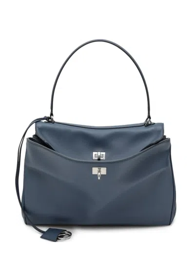 Balenciaga Air Force Blue Leather Medium Rodeo Handbag