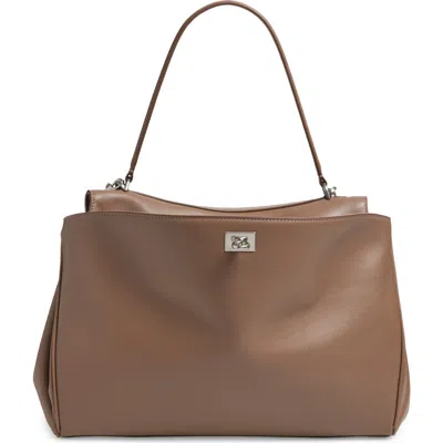 Balenciaga Medium Rodeo Leather Handbag In Brown
