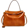 Balenciaga Medium Rodeo Leather Top Handle Bag In 2753 Tan Cowboy