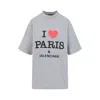 Balenciaga Grey Crewneck T-shirt With Maxi Logo Print On The Front In Cotton Woman