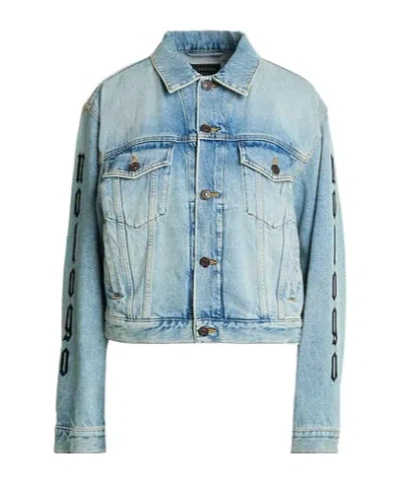 Balenciaga Mediumblue Denim Jacket In Blue