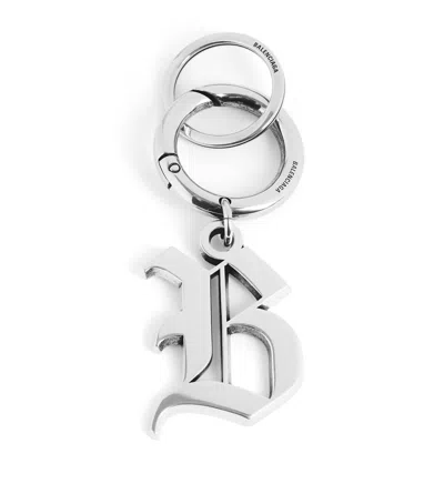 Balenciaga Melrose B Keychain In Metallic