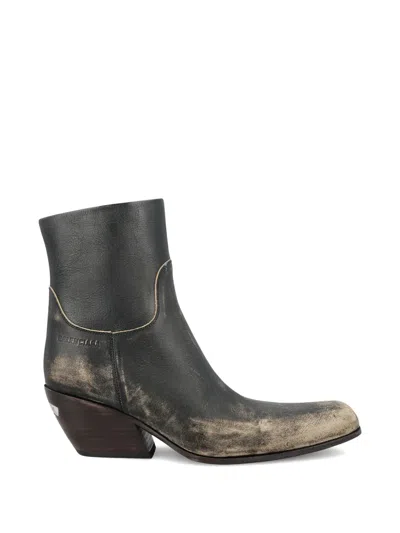 Balenciaga Bullskin Worn Out Memphis Ankle Boots 55 In Animal Print
