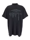 Balenciaga 3b Liquified Oversize T-shirt In Black