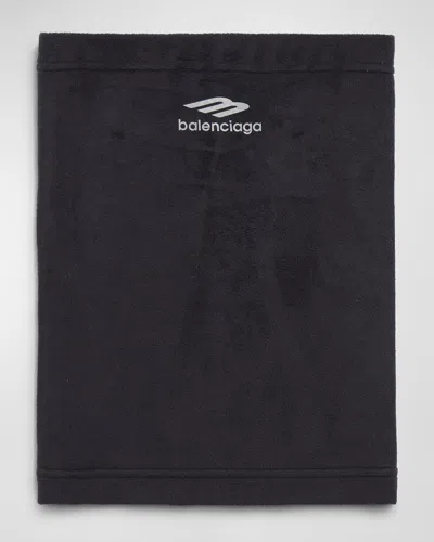 Balenciaga Men's 3b Sports Icon Fleece Neck Scarf In Burgundy