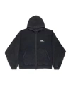 Balenciaga Black Hoodie With Kangaroo Pocket And Logo On The Front In Cotton Man In Black