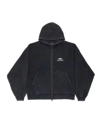 BALENCIAGA BALENCIAGA LOGO EMBROIDERED ZIP-UP JACKETS