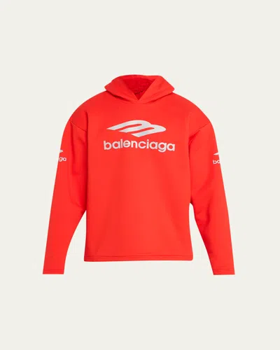 Balenciaga 3b Sports Icon Water Repellent Hoodie In Red