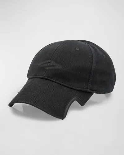 Balenciaga Black Cotton Loop Sports Icon Cap In 1000 Black